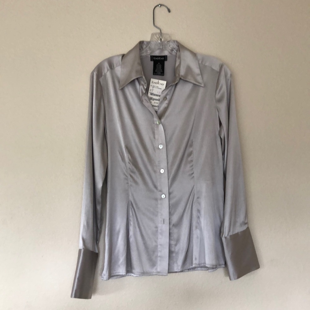 Silver Bebe silk dress shirt